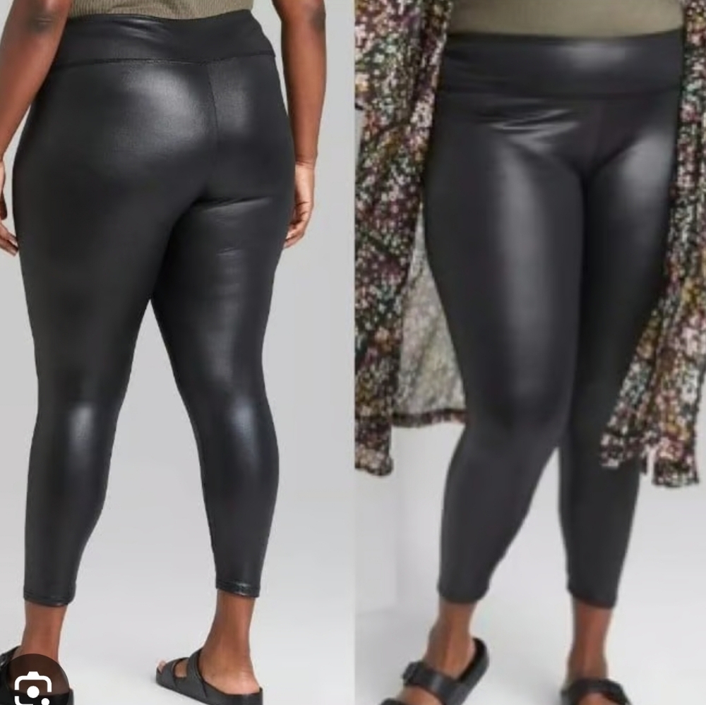 Ava & Viv Faux Leather High Waist Leggings